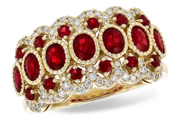 14K Yellow Gold (1.90Carat TW) Ruby and (0.25Carat TW) Diamond Fashion Ring